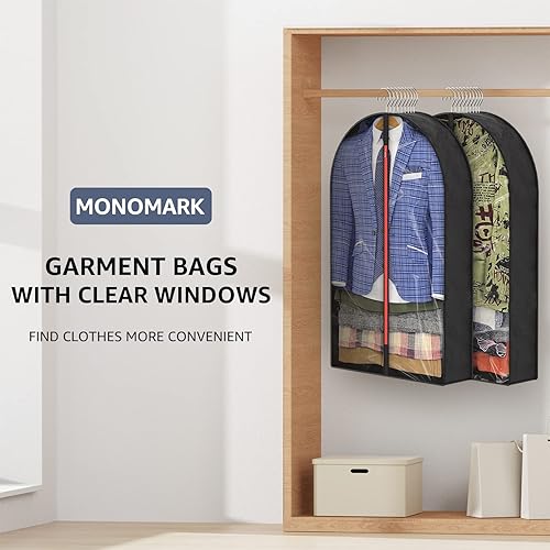 Miniatura 2 de Bolsas de ropa Gussetes de 6.5 pulgadas para colgar ropa, bolsas de 40 pulgadas para guardar trajes de 40 pulgadas para el armario de viaje (juego