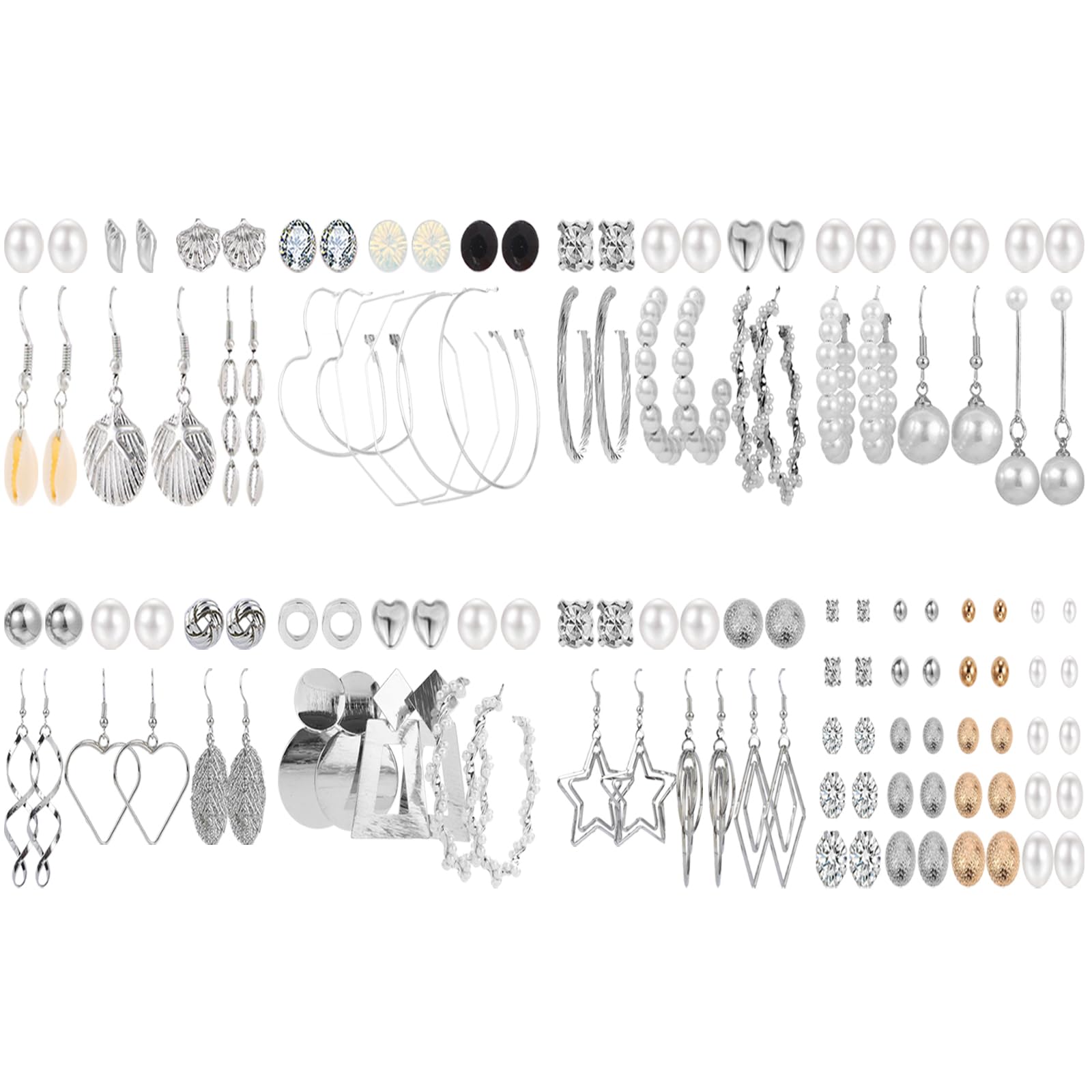 NEWITIN 69 Pcs Gold Jewelry Set for Women Hypoallergenic Bohemian Jewelry