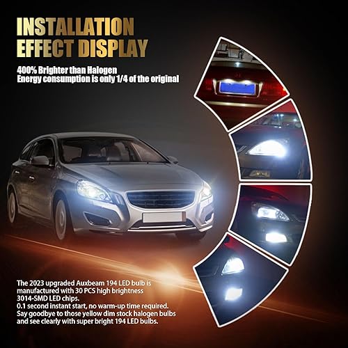 Miniatura 6 de Yumfugu 2 luces LED de ancho T10 para automóvil, 3014-30SMD, luz de lectura de matrícula, luces de instrumento, luces LED universales de 220