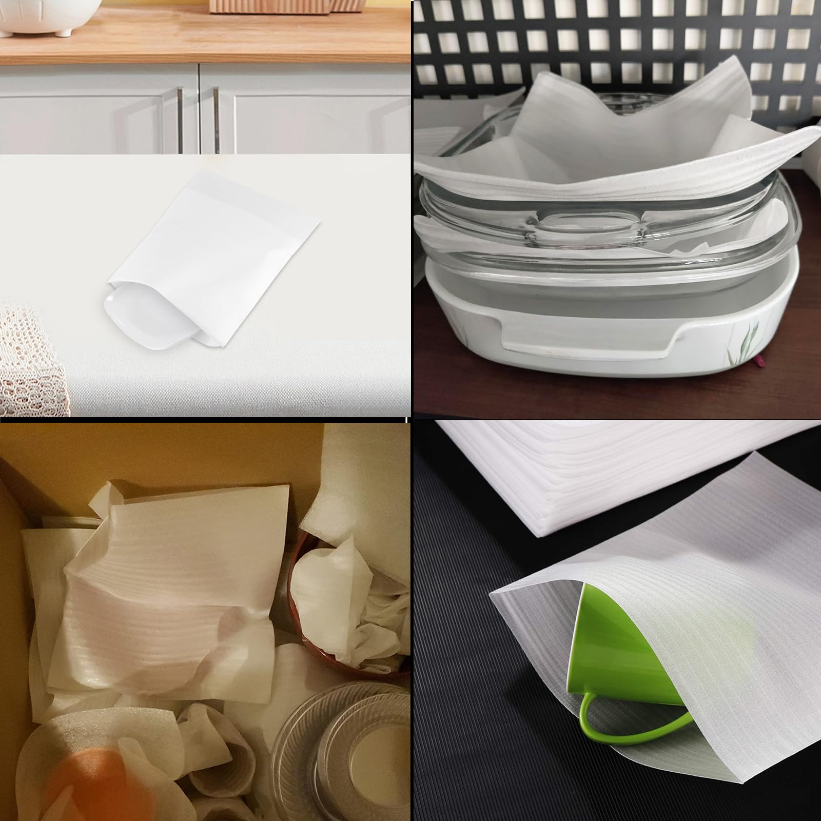 Lot de 100 25 x 30 cm Demenagement Feuilles Mousse Papier Bulle, Feuilles Mousse Demenagement pour Cartons Déménagement Vaisselle, Plats, Assiettes, Verres Emballage