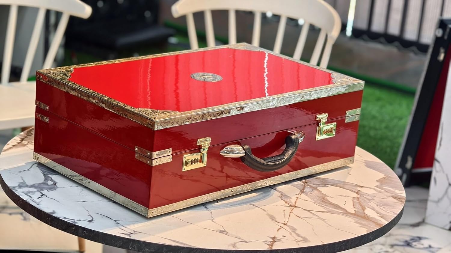 NamasteHimalayas Limited Edition 3-Reed 9-Scale Changer Harmonium – Rare Red Finish with Premium Features