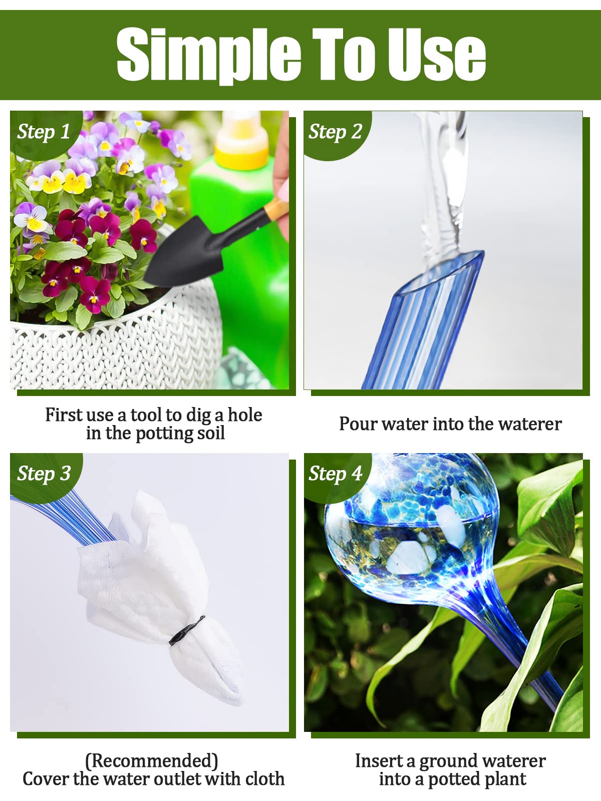 TB&W Abreuvoir pour plantes en forme d'oiseau/boule, dispositif d TB&W Abreuvoir pour plantes en forme d'oiseau/boule, dispositif d