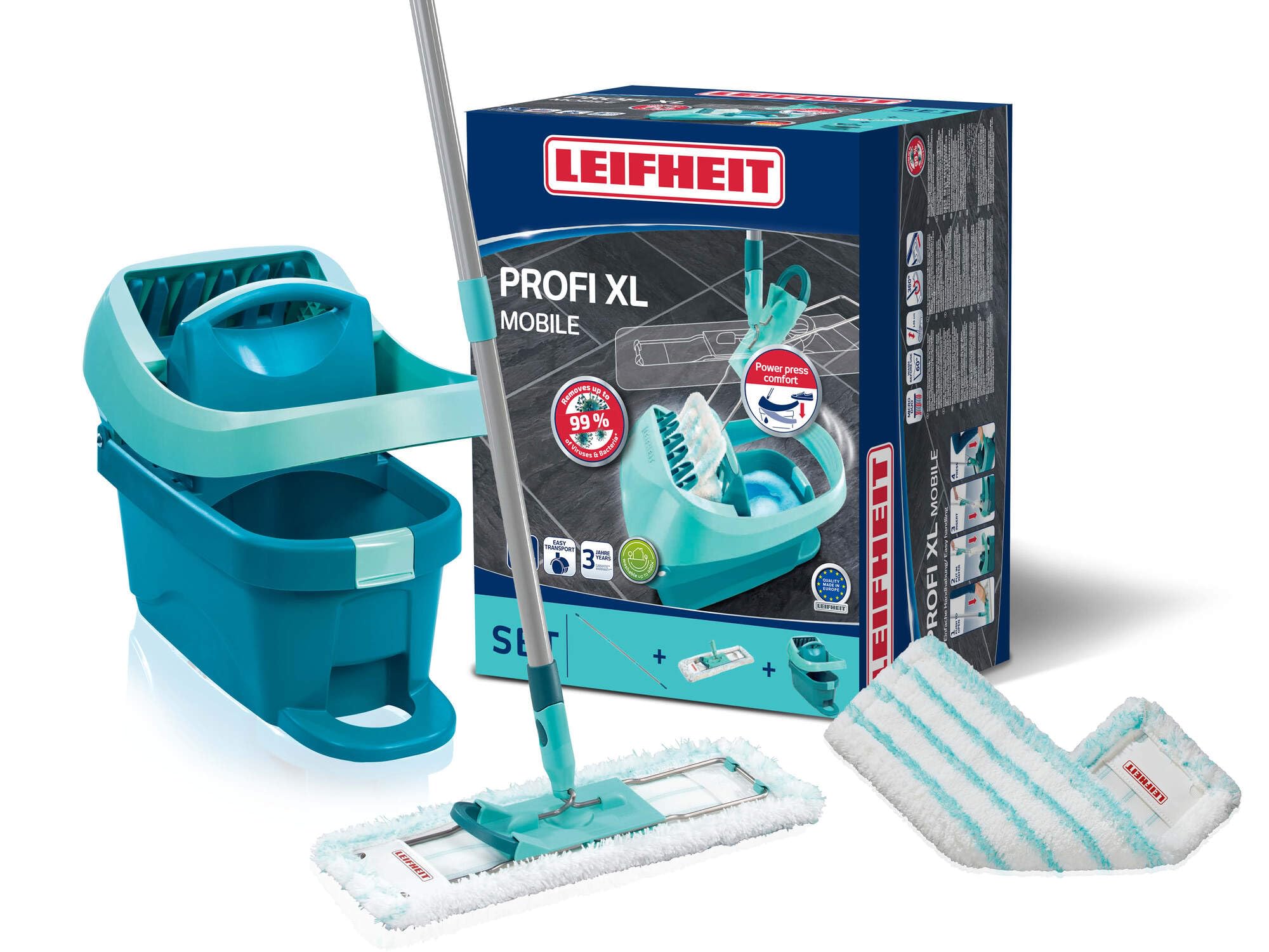 Leifheit Set de Prensa y Mopa Profi XL, Escurrido con el Pie, 42 cm en oferta en Amazon