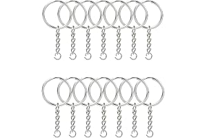 100-Pack Key Rings with Split Chains and Jump Rings