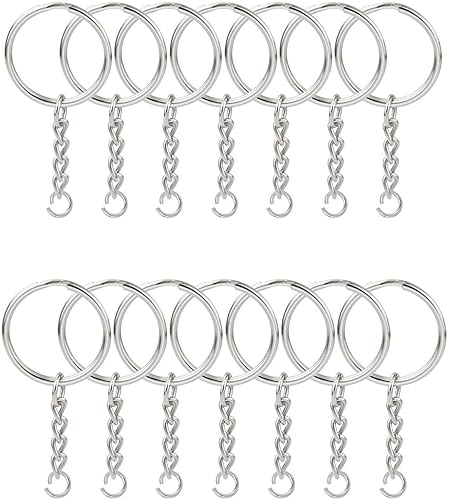 KINGFOREST 50-Piece Split Key Ring Kit with Chains & Jump