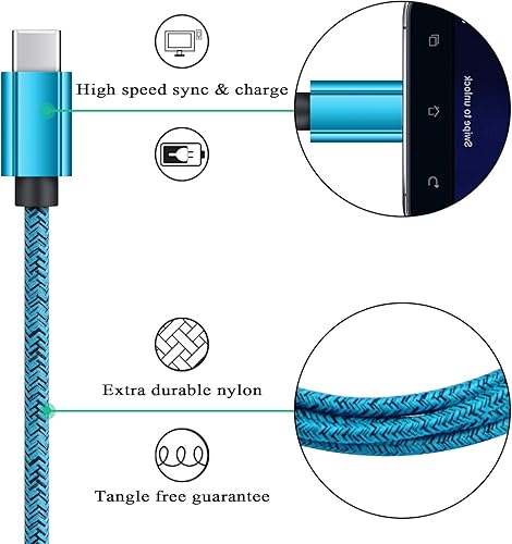 Miniatura 7 de Bloque de cargador de pared, adaptador de encendedor de cigarrillos C, cable C, cargador de teléfono Android de 6 pies, carga rápida