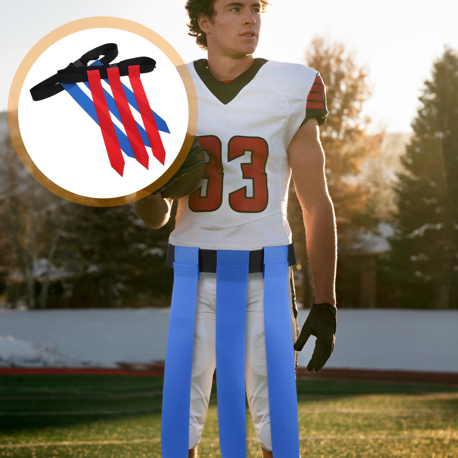 POPETPOP Football Belt Flag 2pcs Boys and Girls Adults Flag Football Portable for Beach Park