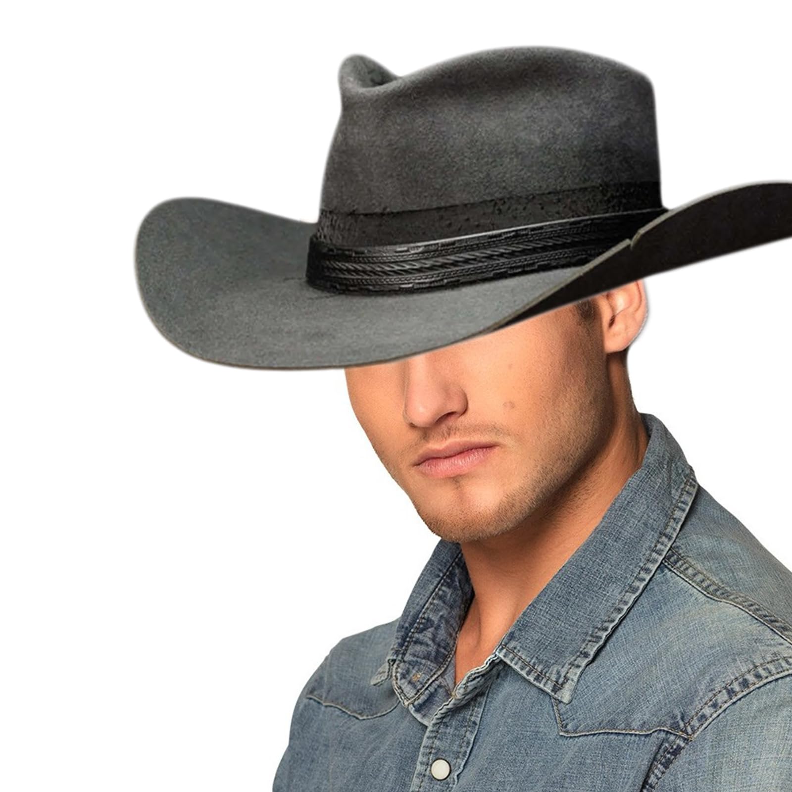 Sombrero Fedora con cinturón de poliuretano, sombrero de panamá, gorro de mago, sombrero de fieltro de lana, disfraz de juego de rol, sombrero de vestir para adultos