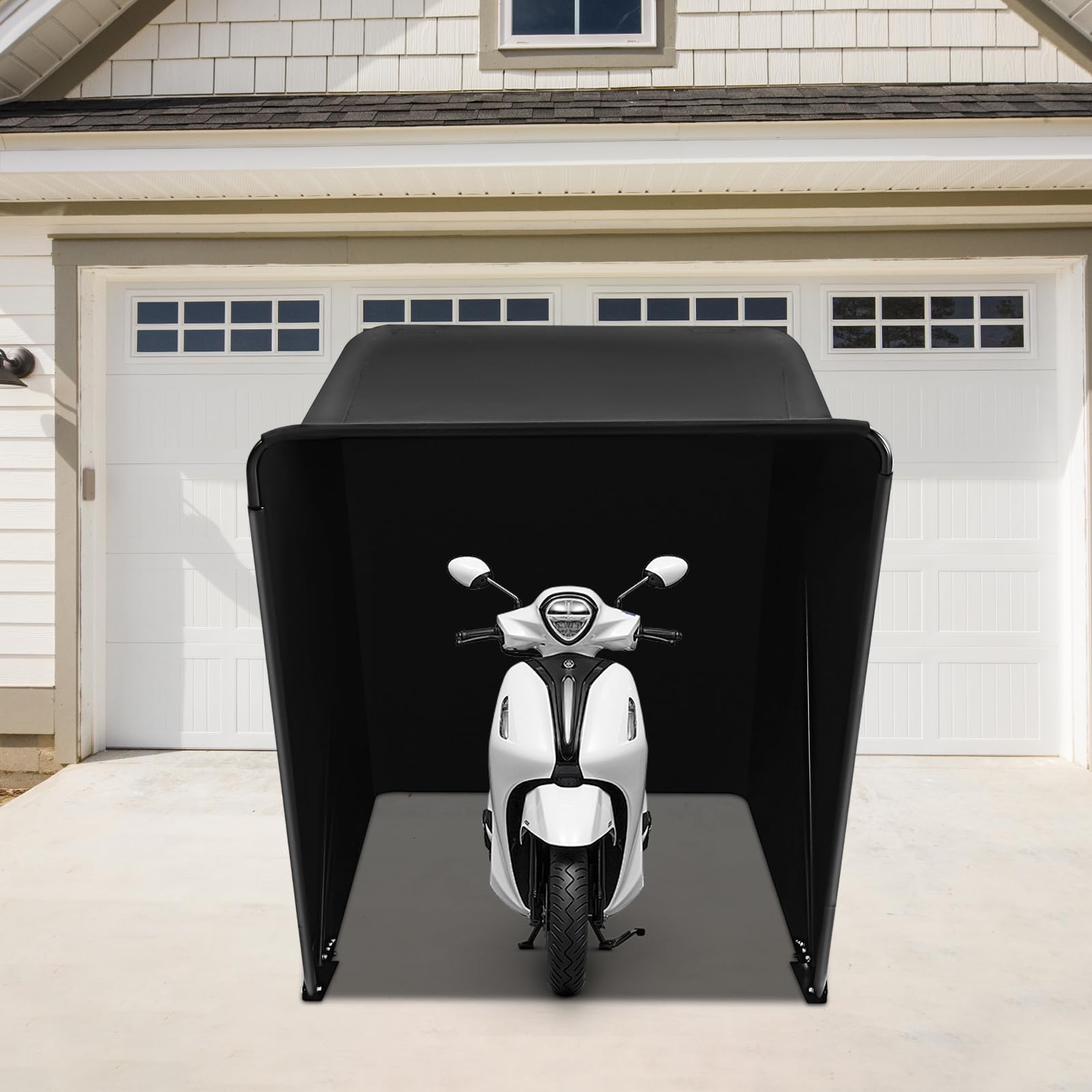 Garage tenda pieghevole per moto, garage universale per motociclette, 270 x 105 x 155 cm copertura per moto in tessuto Oxford e acciaio, per motociclette motocross, legno, attrezzature per