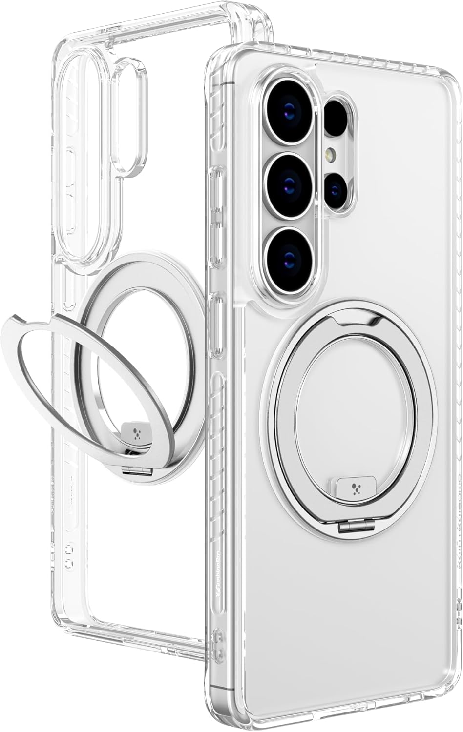 AMAZINGthing for Galaxy S26 Ultra [Titan PRO MagSpin] Case 360° Ring Stand, Designed for MagSafe, 12FT Drop Proof with X-Cushion PRO 7, Shock Absorption, Anti-Yellowing, Raised Camera Frame, Clear
