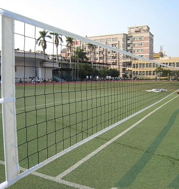 Standard Size Volleyball Replacement Net Portable Adjustable Training Net Foldable Official Standard Size Indoor Outdoor Sports Equipment for Backyard Schoolyard Pool Beach Driveway
