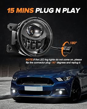 BICYACO LED Fog Lights Assembly for 2013-2021 Honda Civic Sedan, 2013-2015 Accord, 2015-2020 Fit, 2019-2020 HR-V, 2013-2016 Ford Fusion, Explorer, Focus, Mustang, DOT Certified Passing Lamps (A Pair)