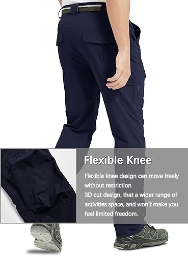 Miniatura 5 de Pantalones de senderismo tipo cargo para hombre, ligeros, resistentes al agua, de secado rápido, para pesca al aire libre, viajes, escalada, trabajo