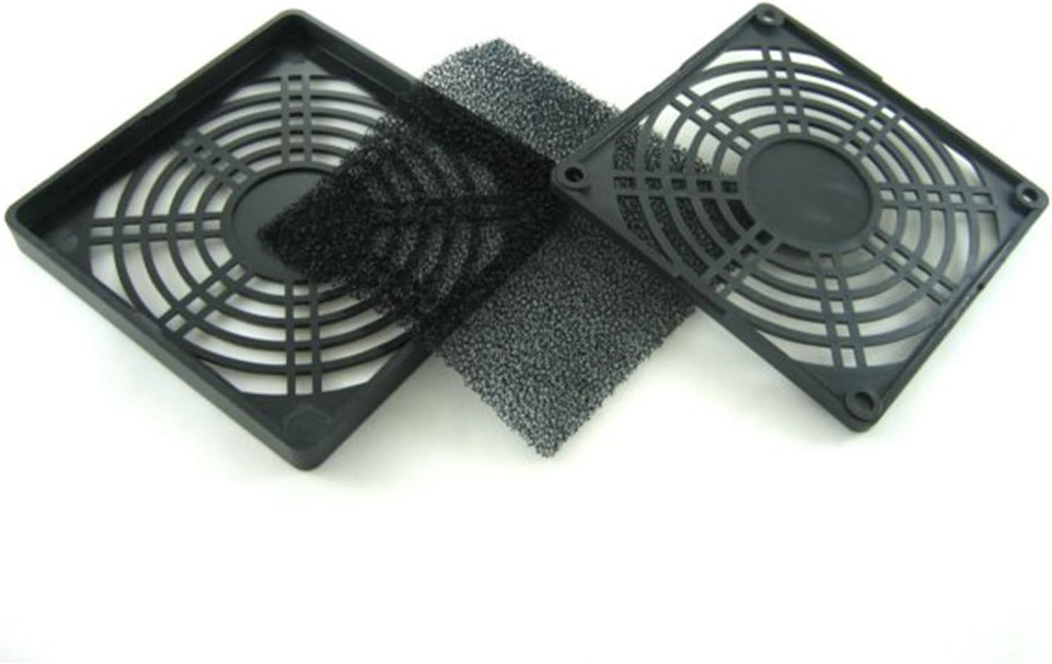 Two AABCOOLING 120mm Plastic Dust Filters, disassembled with foam removed