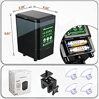 Vista 3 de Comedero automático grande para peces, 14 onzas líquidas, dispensador patentado de tanque de alimentos para acuarios con temporizador, alimentación