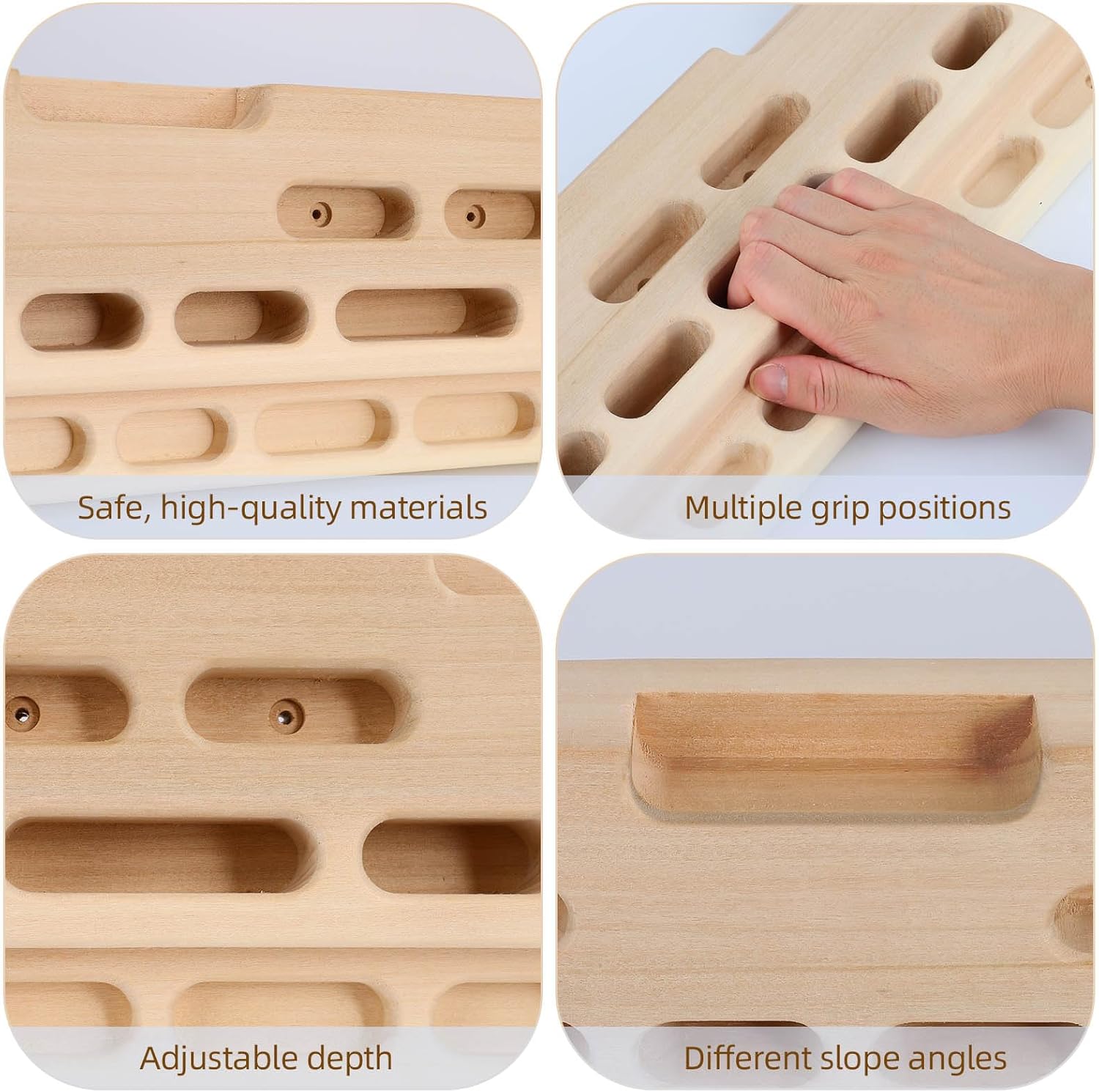 Rock Climbing Hangboard Training, Rock Climbing Fingerboard Door-Mounted Training Station, Equipped with Grip Points, Slopes, and Edges, Used As A Pull-Up Bar for Hanging and Finger Strength Training