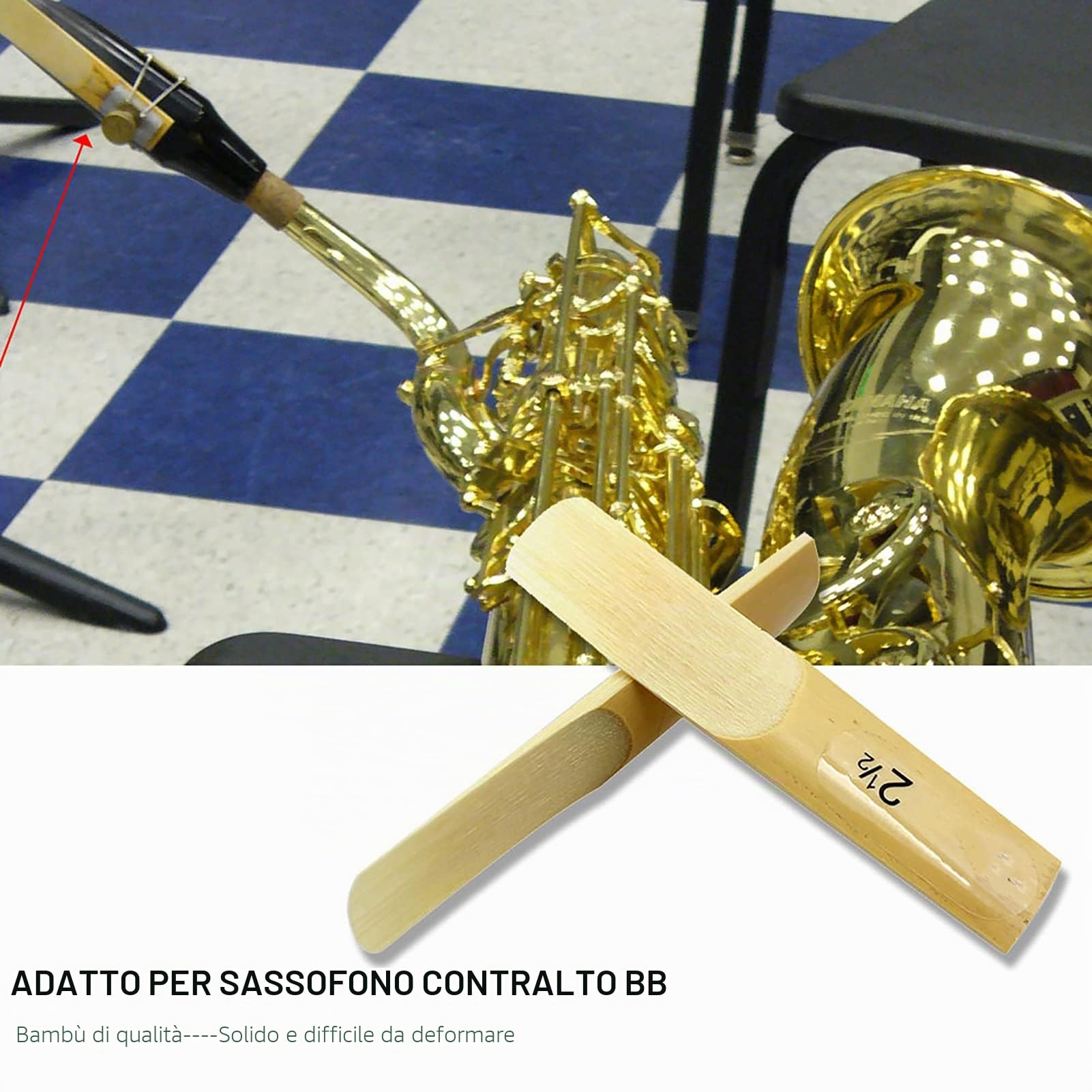 Ance di bambù per Sassofono 10 Pezzi 2.5 Ance per Sax Tenore in Sib Sassofono Accessori