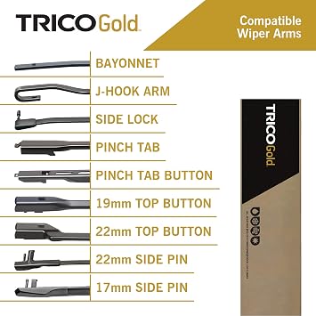 TRICO GoldTM (18-2618) 26 & 18 Inch Pack of 2 Automotive Replacement Windshield Wiper Blades for My Car Super Premium All Weather Beam Blade for Select Vehicle Models