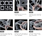 Worown 11 Boîte à cube de taille de ballon en plastique collapsible, outils de mesure de la taille du ballon de 2-10 pouces pour décorations comme des ballons Arch ou Colonne (blanc)