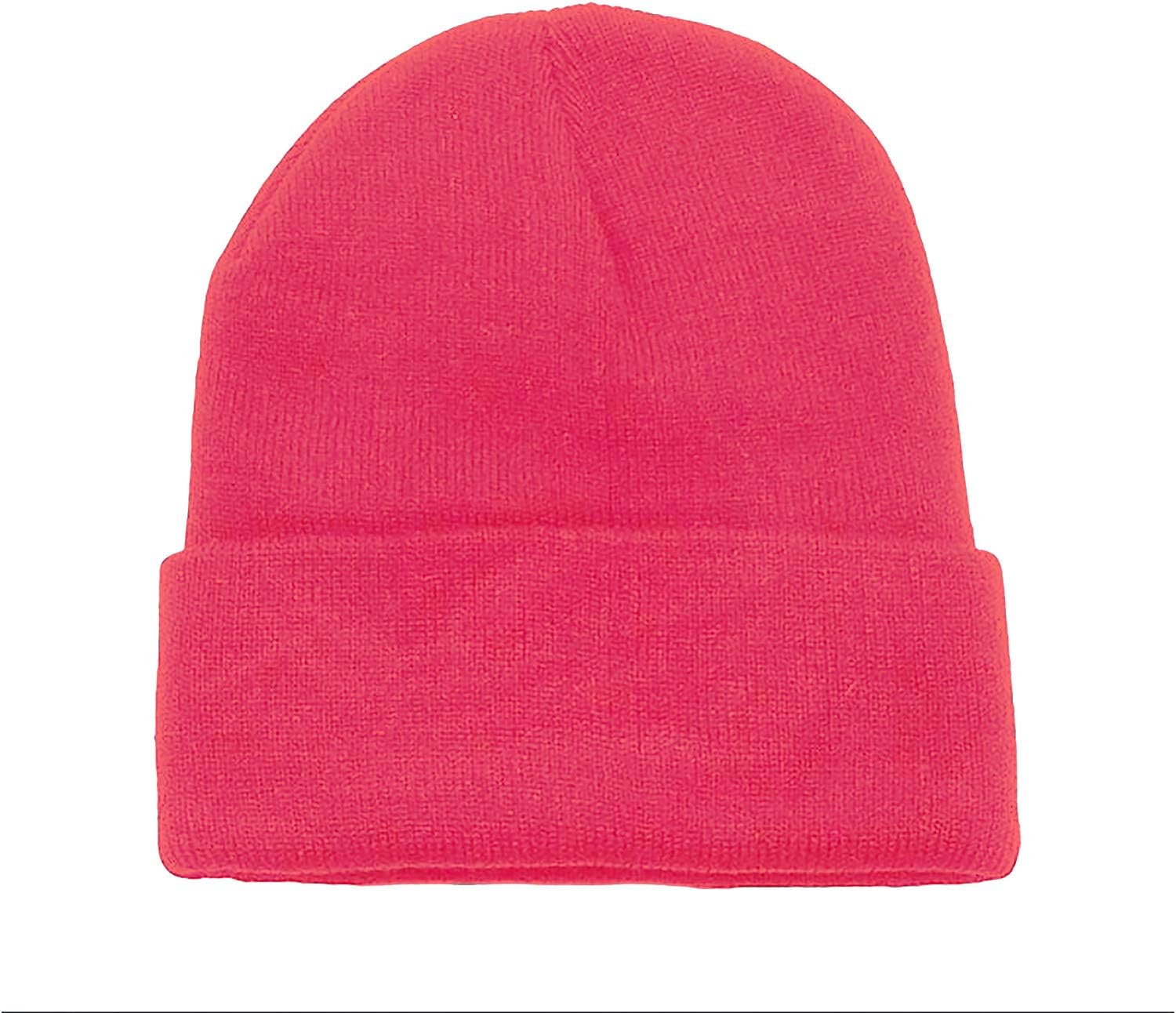 12 Pack Plain Long Cuffed Men's Beanies Skullies Multipack Bulk