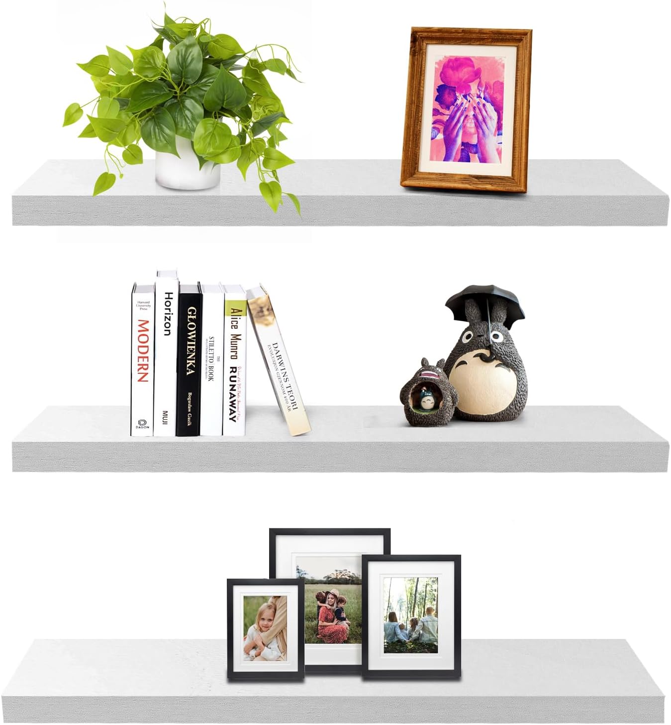 SAUMONIERES Floating Wall Shelves for Bedroom Bathroom Wall