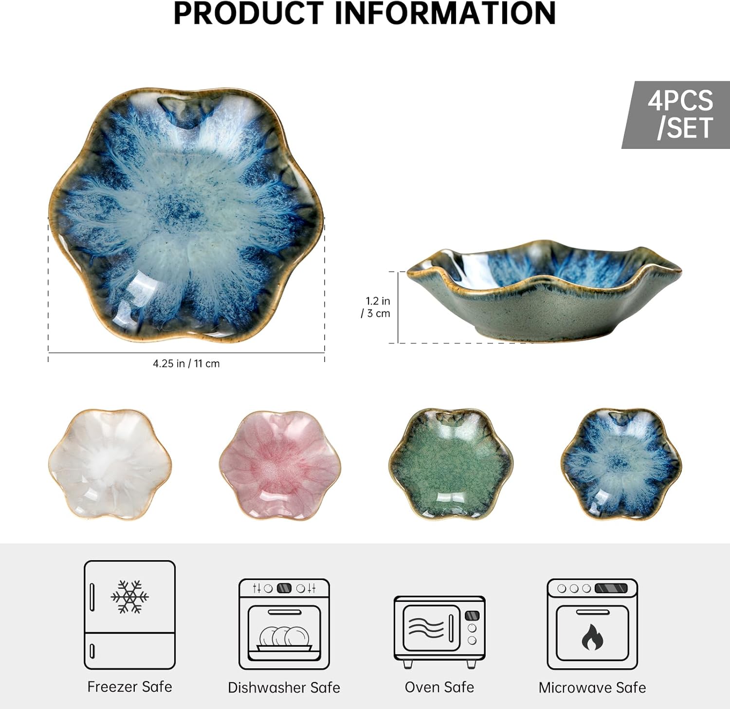 UNICASA Egg Cup Set, Ceramic Jewelry Dish, Colorful Stand Holder for Egg, Decorative Jewelry Trays