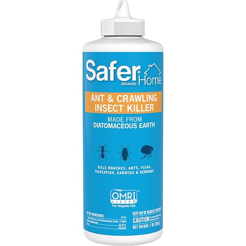 Safer Home Ant & Crawling Insect Killer - Diatomaceous Earth - SH5168-7 oz Puffer Bottle for Killing Insects - OMRI Listed - Kills Quickly, Easy to Use