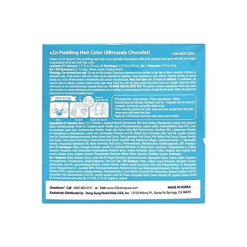 Miniatura 12 de eZn Tinte para el cabello con pudín, sin amoníaco, semipermanente, tinte coreano con queratina, sin olor, suave para pieles sensibles, sin Gris