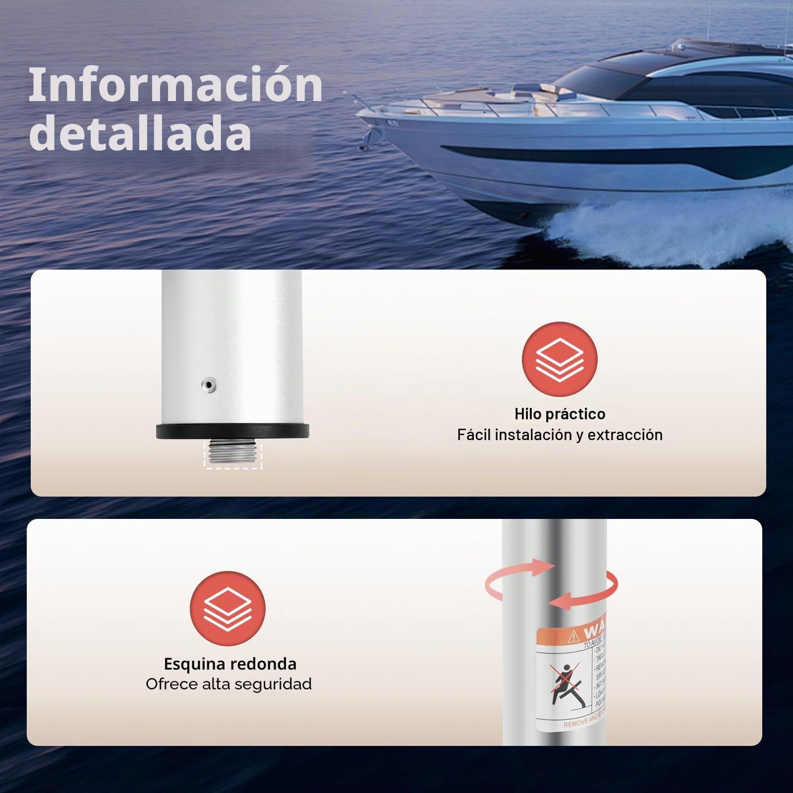 MccoMMon Mesa plegable de roble de 22 a 28 pulgadas, mesa telescópica para barco, con 4 soportes para bebidas y pedestal, para caravanas