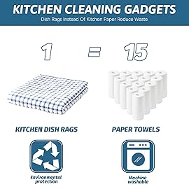 Nialnant 8 Pcs Kitchen Dish Rags,100% Cotton Soft Absorbent Quick Drying Dish Cloths for Kitchen,Washing Dishes,Cleaning rags-11 x 11In