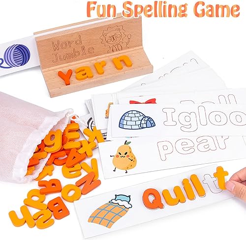 Miniatura 2 de See & Spell Learning - Juguete educativo de construcción de palabras para niños, letras a juego, juguete preescolar de 66 palabras, juego de