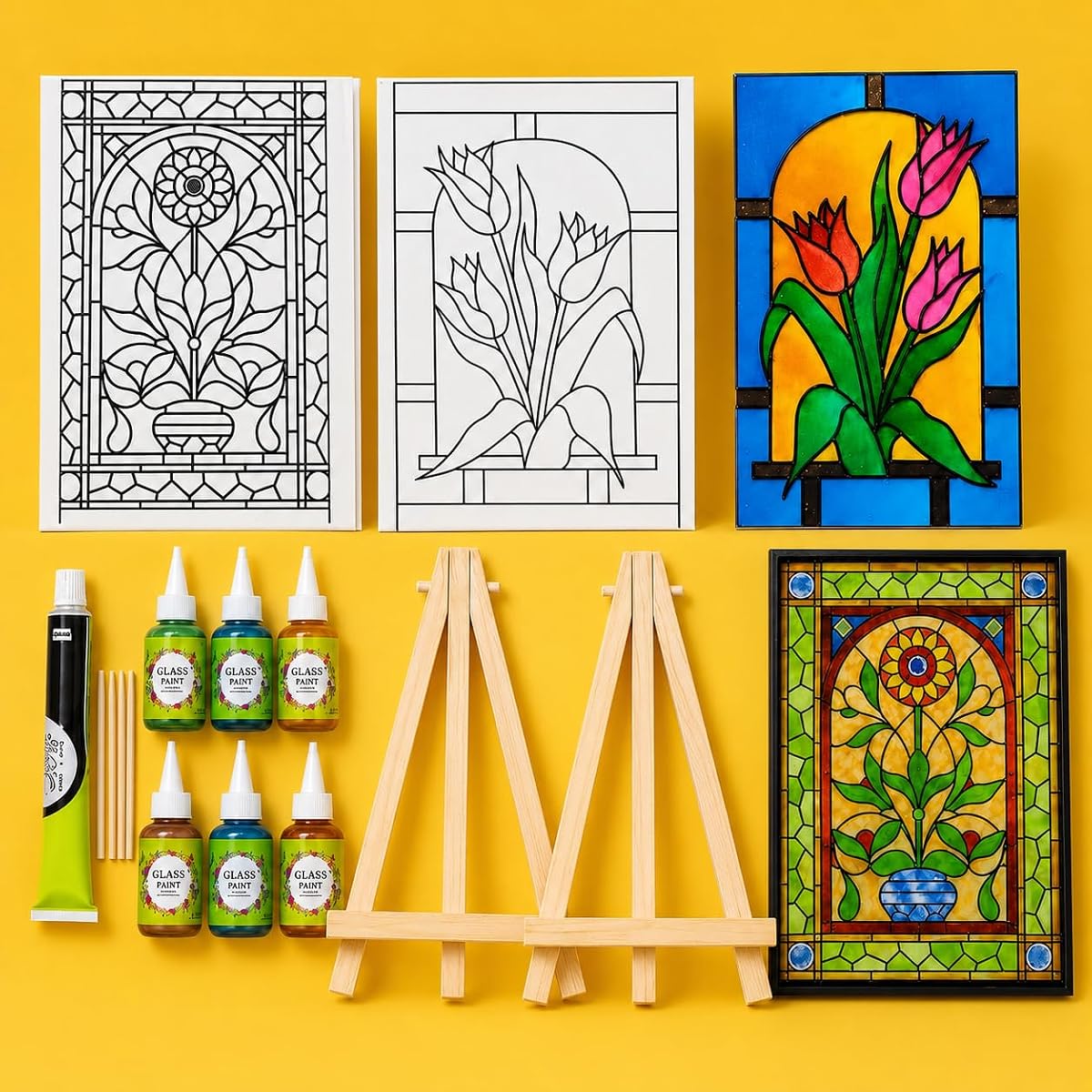 The brown box Glass Painting Kit for Adults & Teens | DIY Stained Glass Art