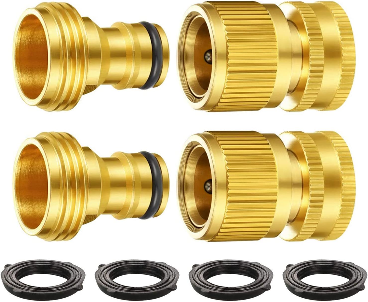 Garden Hose Fitting, 2 Set Thread Easy Connector Fittings, 3/4 Inch GHT