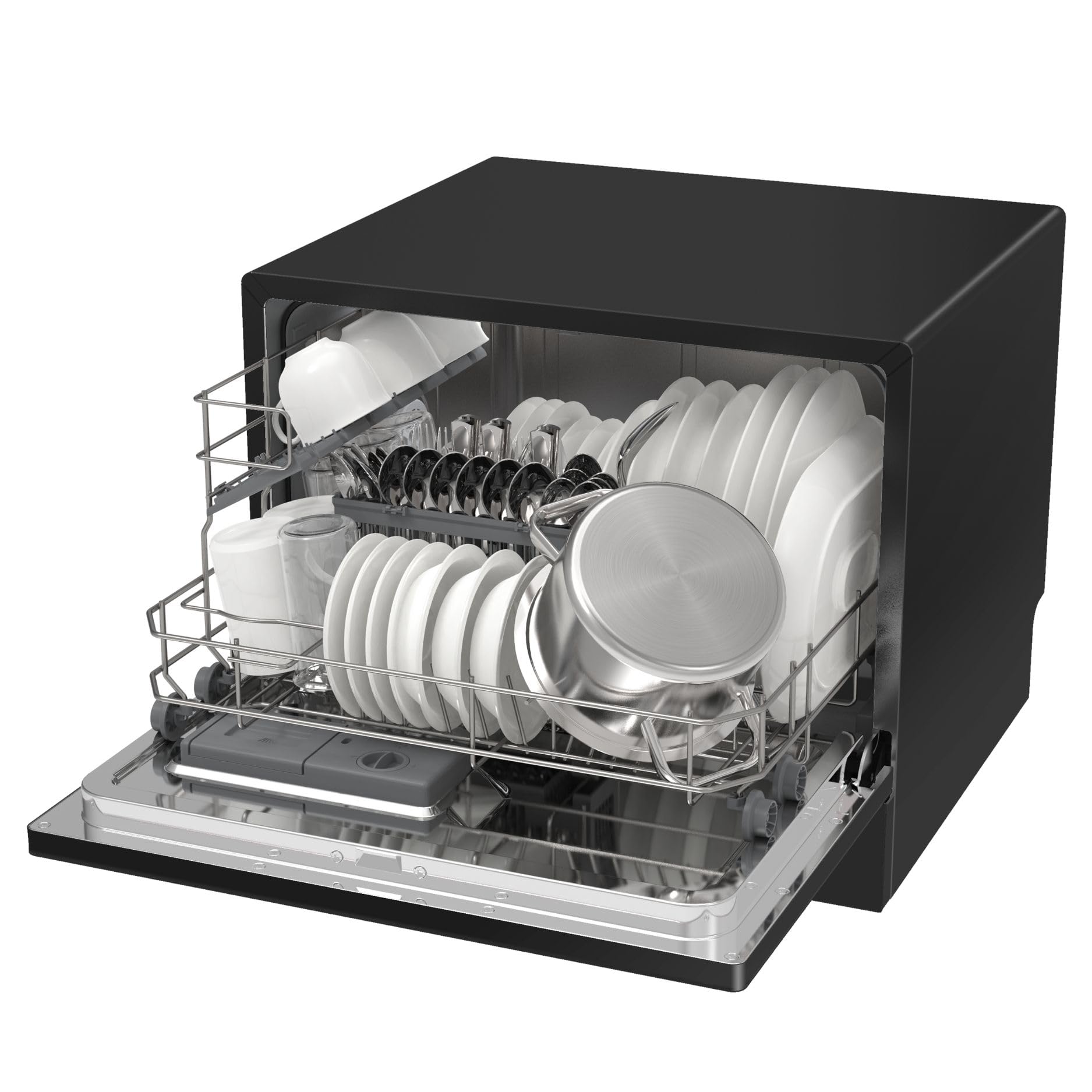 GEDTECH Lave-vaisselle Table Top GLV6T47BL 6 couverts 47 dB Départ différé