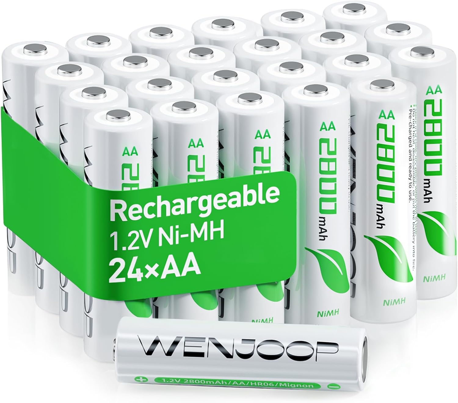 Rechargeable AA Batteries, 2800mAh High Capacity, NiMH AA Rechargeable Batteries 24Pack Double AA Batteries for Household, Toys & Gaming Controllers - Long Battery Life 1.2V Low Self Discharge