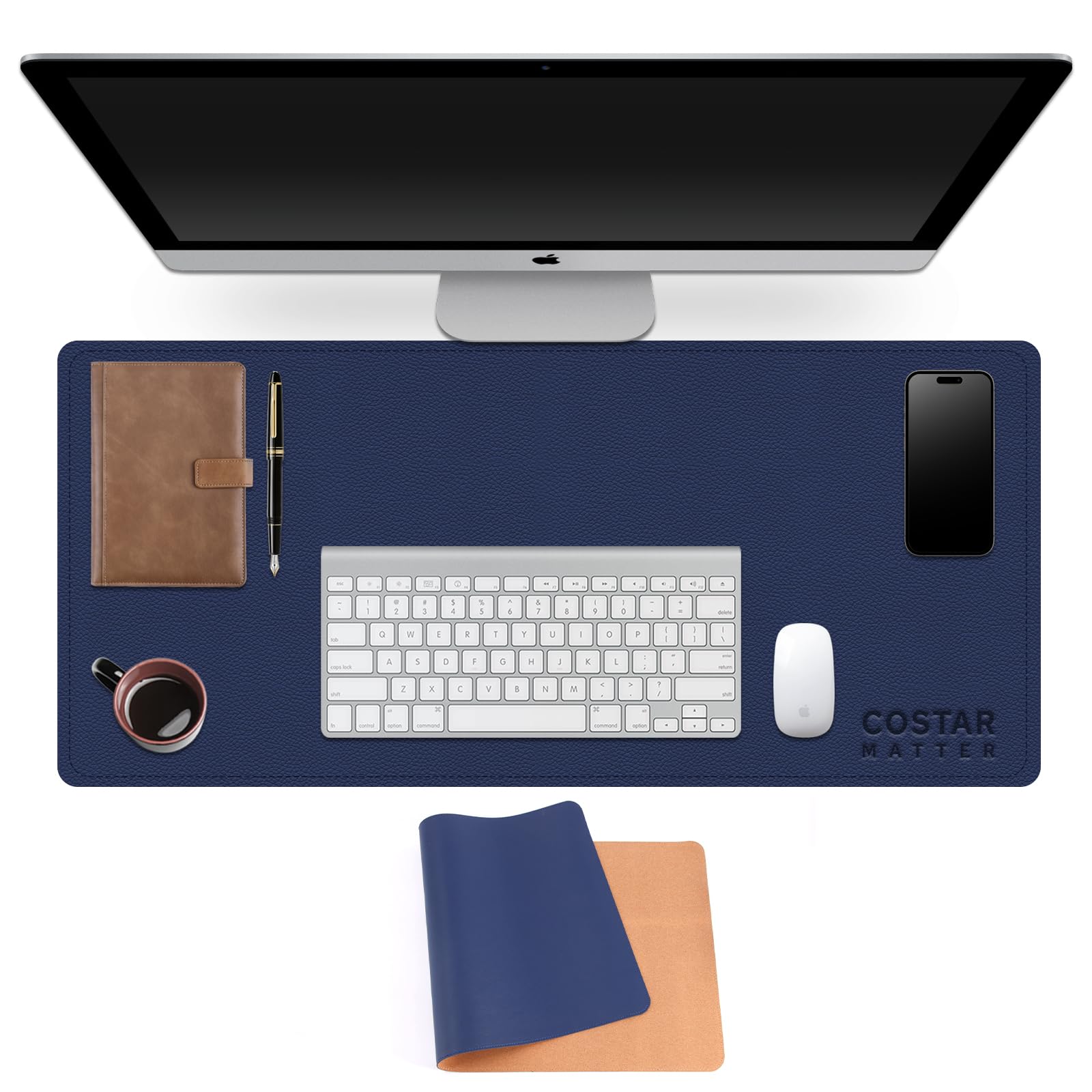 Sponsored Ad - Costar Mouse Pad Large Extended Desk Mat for Laptop,Gaming Mouse Mat XXL|Anti Fray Stitched Edges|Reversible Use|Dual Sided Waterproof|Non-Slip Base Wooden Mat for Home/Office| 90x40cm