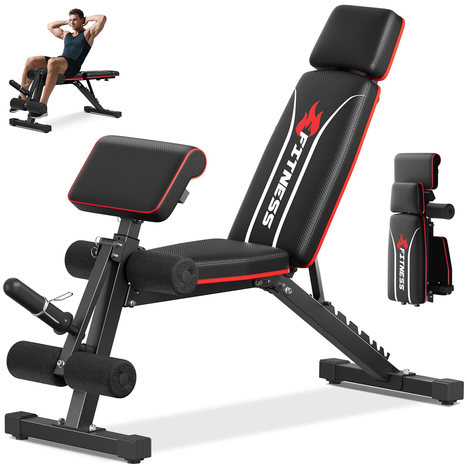 Amazon.com : TYRSEN Adjustable Weight Bench & Workout Bench & Leg