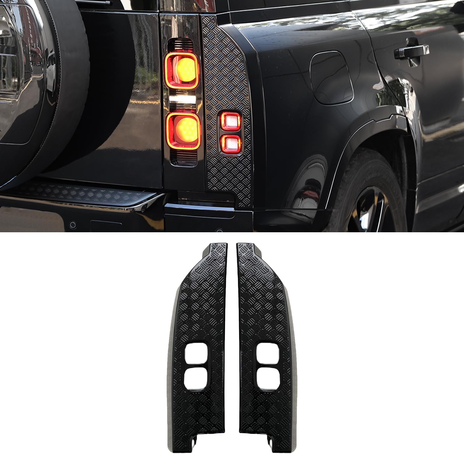 Tail Light Anti-Scratch Guard Protection Cover ABS Anti-Scratch Protection Cover Trim Kit Compatible with 2020-2025 Land Rover Defender 90 110 130 Decoration Armor Trim Exterior Accessories