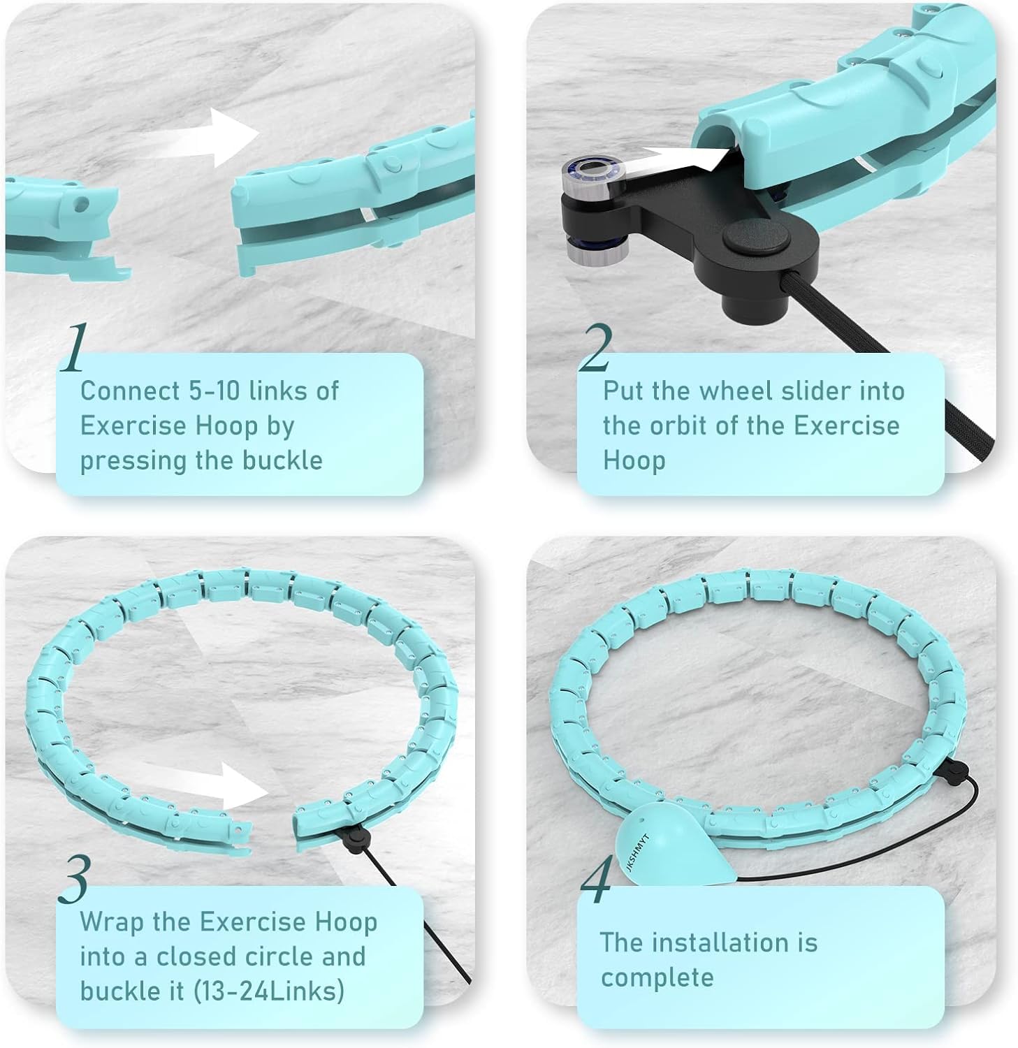 Weighted Hula Hoop, Fitness Hula Hoops for Adults,Infinity Hoop Plus Size with 24 Detachable Links,Hula Hoop with Weight Ball Exercise Hoop for Weight Loss Exercise
