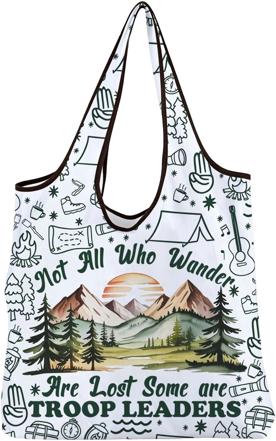 JNIAP Girl Scout Gift Troop Leader Reusable Grocery Bag Troop Camping Girl Gift Hiking Gi-ft