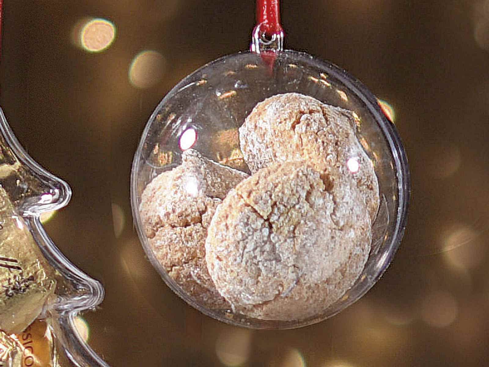 Set mit 20 Weihnachtskugeln zum Aufklappen und Personalisieren, Geschenkidee für den Kontakt mit Lebensmitteln