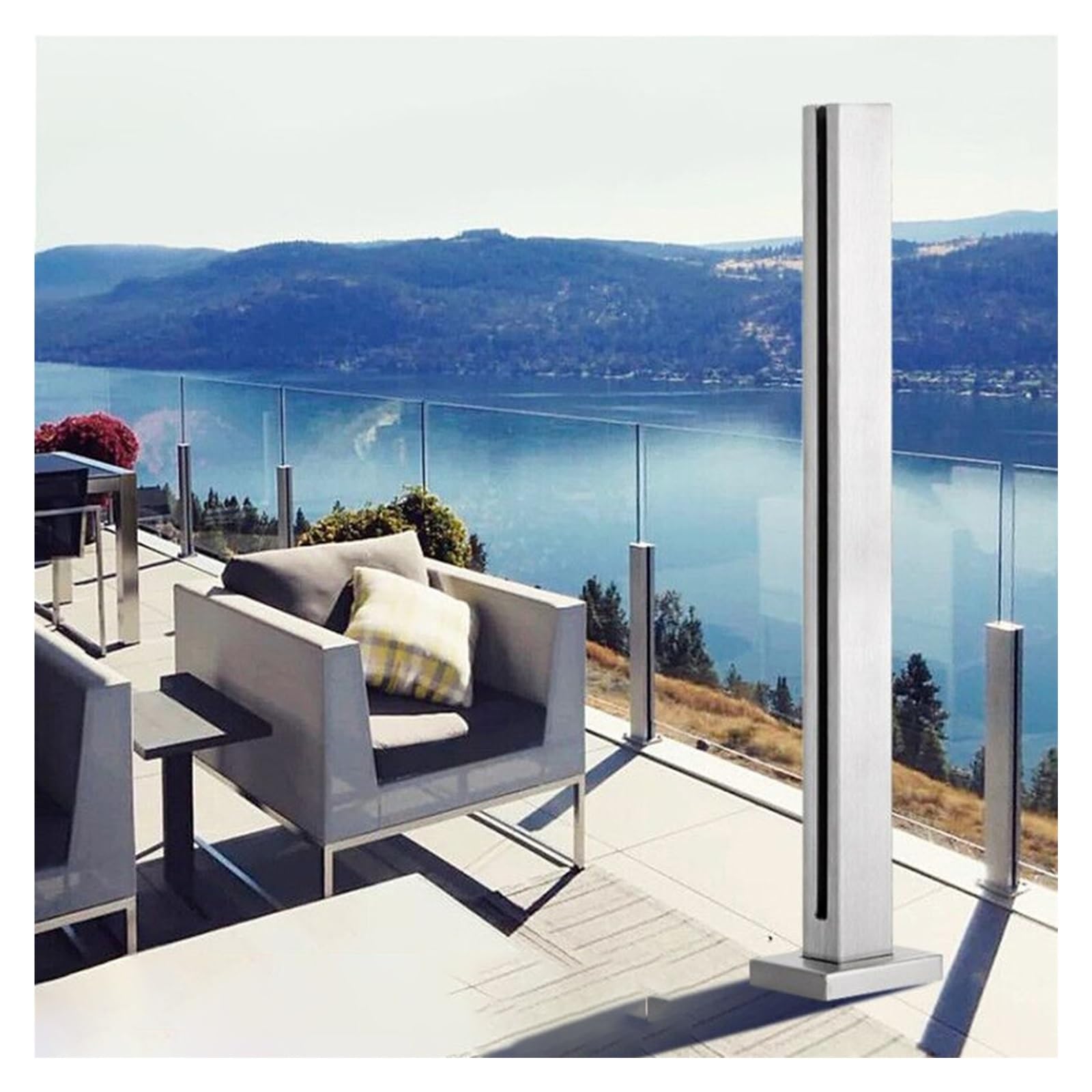 Garde-corps en verre sécurisé contre les chutes pour escalier intérieur de villa