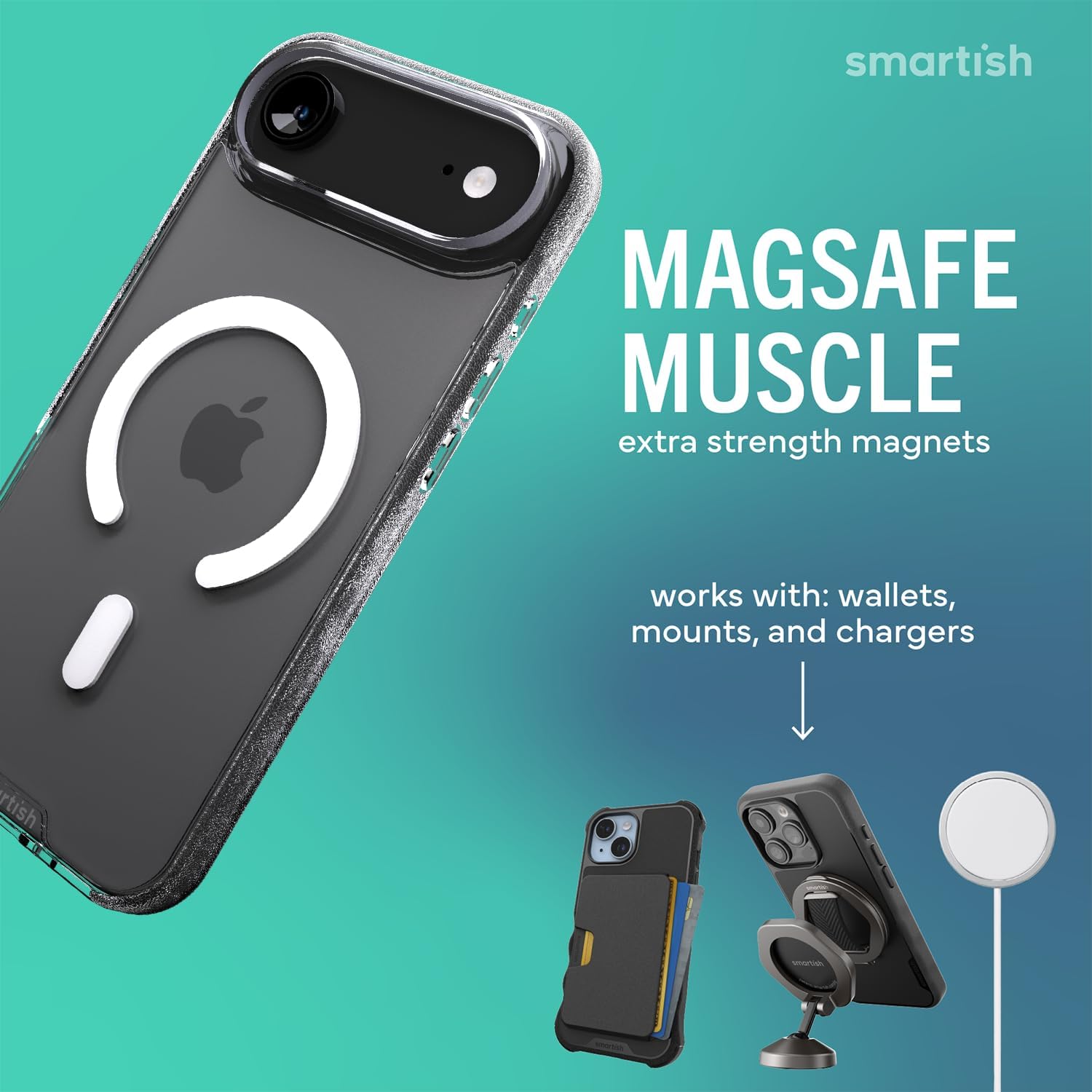 Smartish® iPhone Air MagSafe Clear Case + Screen Protector - Magnetic Slim Case - Anti-Yellow Thin Grip Cover + 2-Pack Tempered Glass Screen Protectors for Apple iPhone Air - Clearly Clear