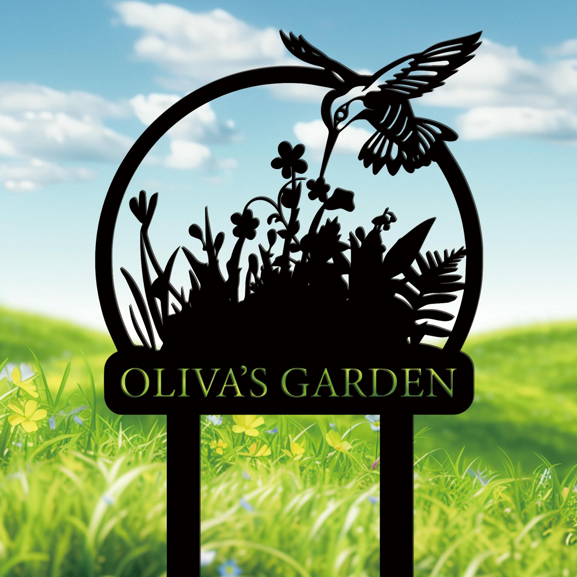 Personalised Street Sign with Stake, Custom Metal Signs Outdoor Personalised, House Number Sign, House Address Numbers for Lawn, Housewarming Gift (3)