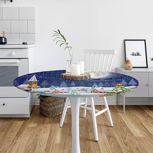 Vista 176 de cfpolar Mantel redondo ajustable de verano, hojas de palma tropical, borde elástico, mantel redondo lavable para uso en interiores y exteriores, se