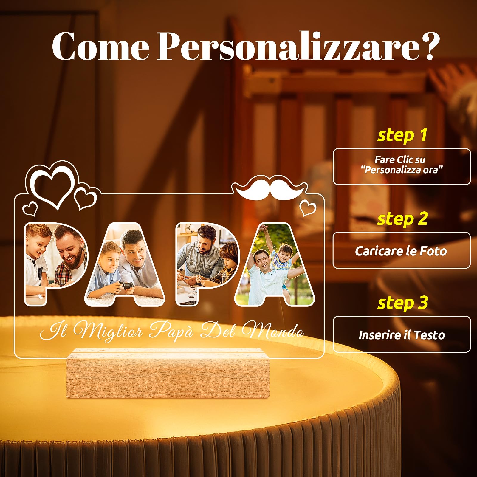 Targa Decorativa Per Papà Con Frase Speciale - Regalo Per La Festa Del Papà, Compleanno Da Figlio O Figlia