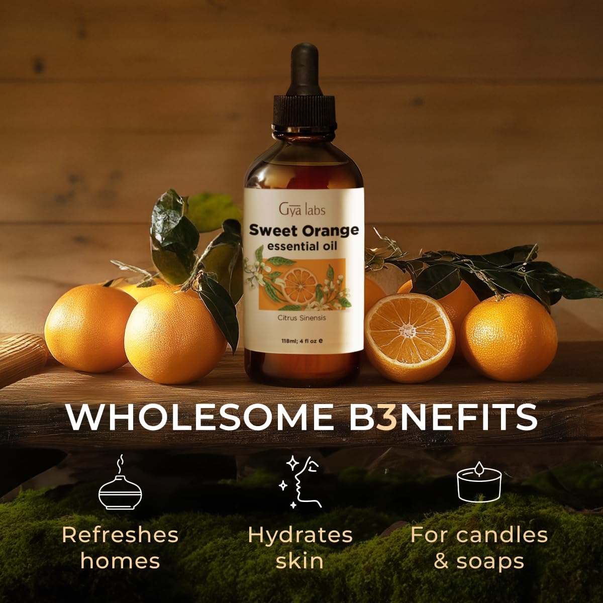 Gya Labs Orange Essential Oil for Skin – Huge 4 Fl Oz – Premium Grade Essential Oils for Diffuser, Aromatherapy, Hair Care, Skin Care, Body, Massage & DIY Candle Making Scents