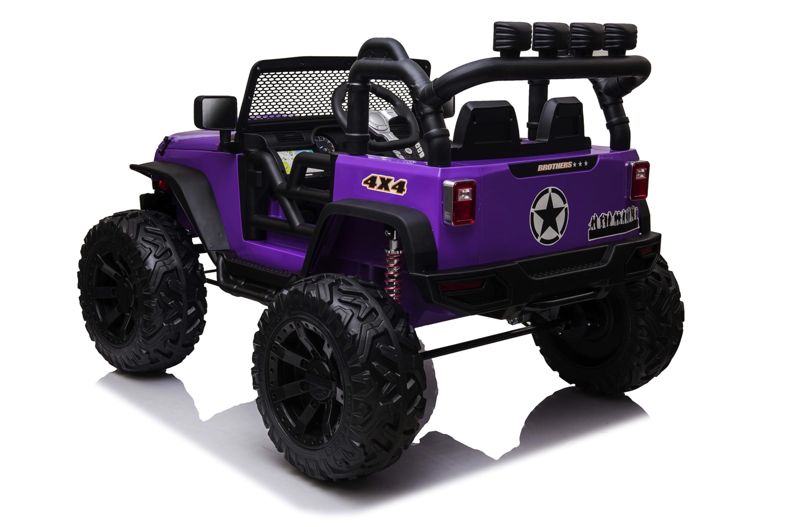 Elektryczny samochód dla dzieci 2-osobowy 24 V Offroad Big Adventure elektryczny samochód dla dzieci pilot zdalnego sterowania skórzanym siedzeniem otwierane drzwi podwójny silnik elektryczny