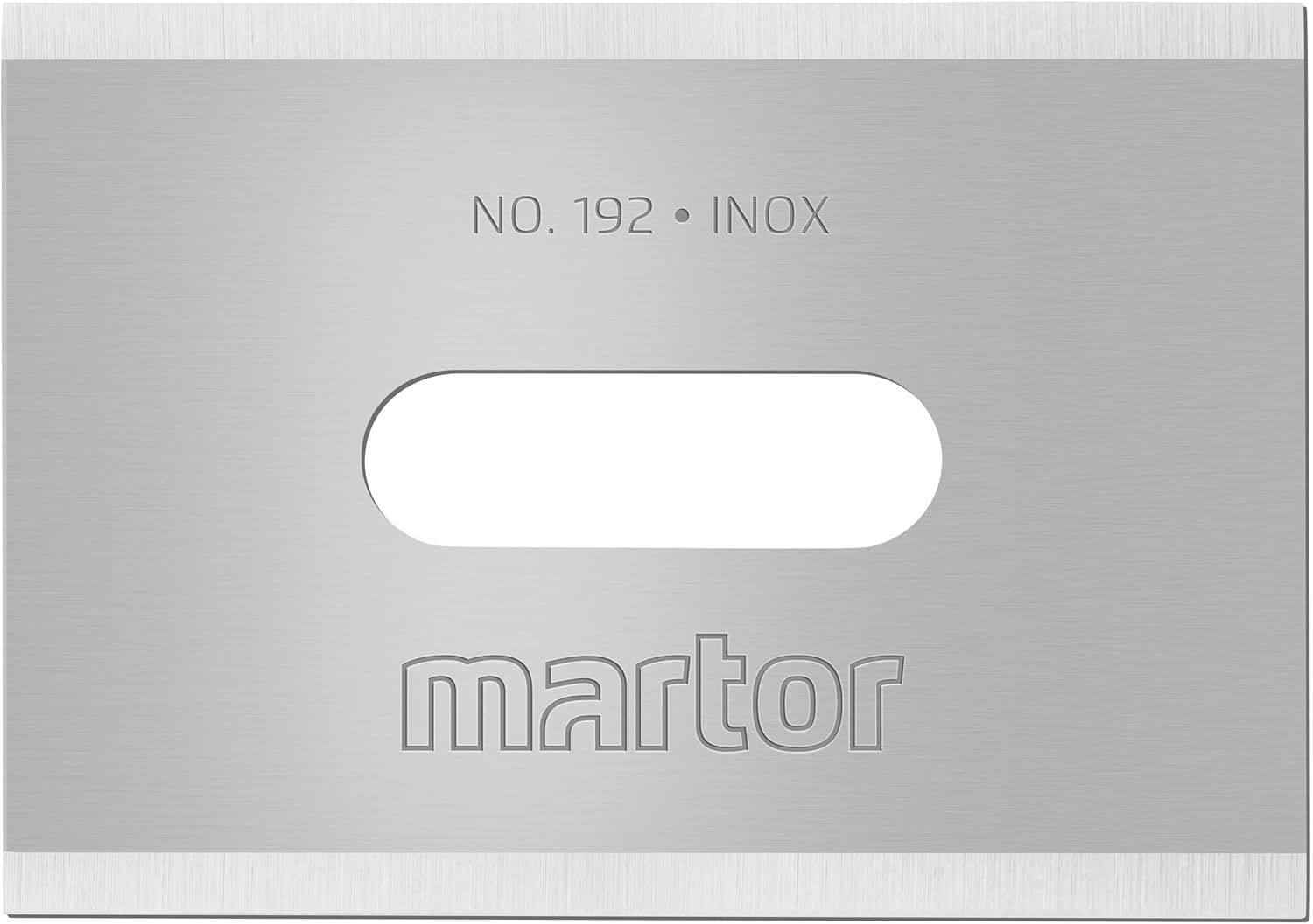 Martor 192.66 Stainless Steel Industrial Replacement Blade for MARTego/Merak - Silver (10-Piece)