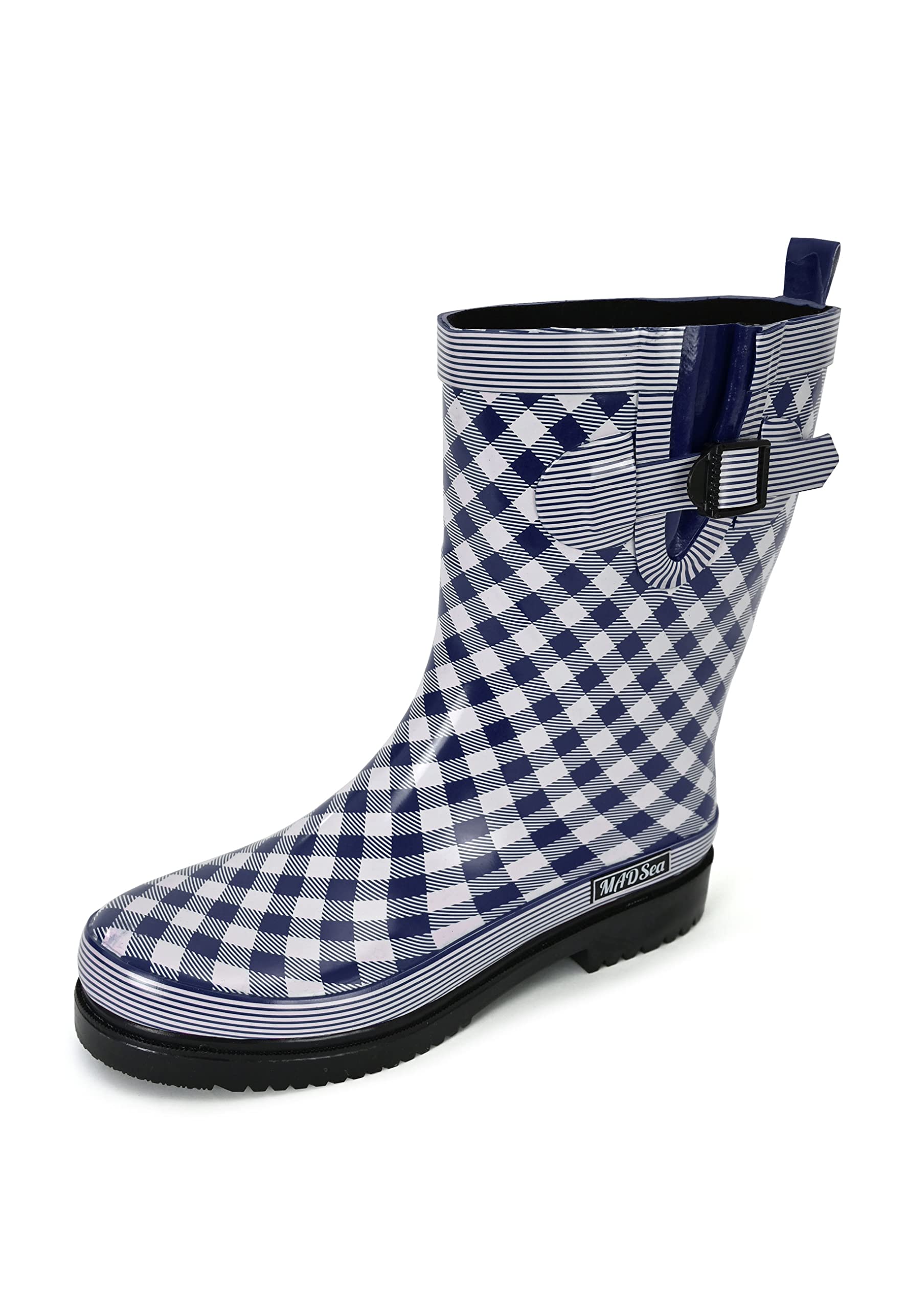 MADSea Damen Gummistiefel Ocean Checkered Halbschaft kariert